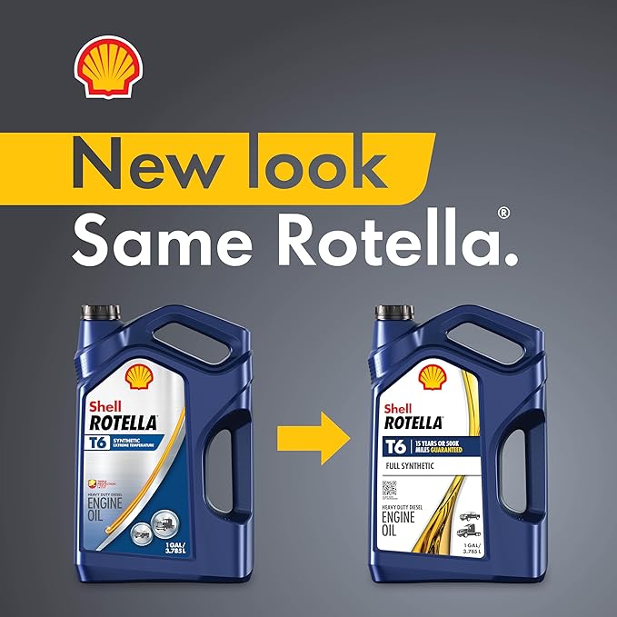 Shell Rotella T6 Full Synthetic 5W-40 Motor Oil, 1 Gallon (3 Pack)