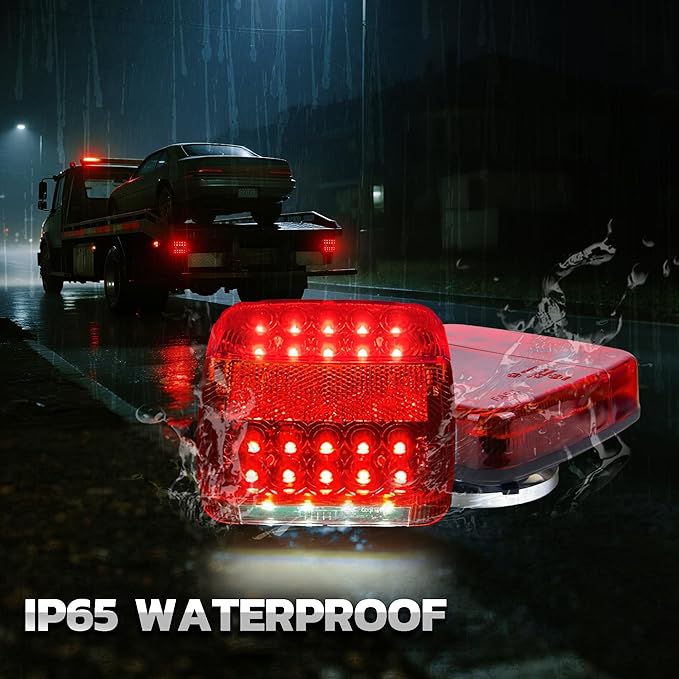 Wireless Trailer Lights Magnetic, Rechargeable LED Tow Trailer Lights Kit IP65 Waterproof for Truck Boat Camper RV