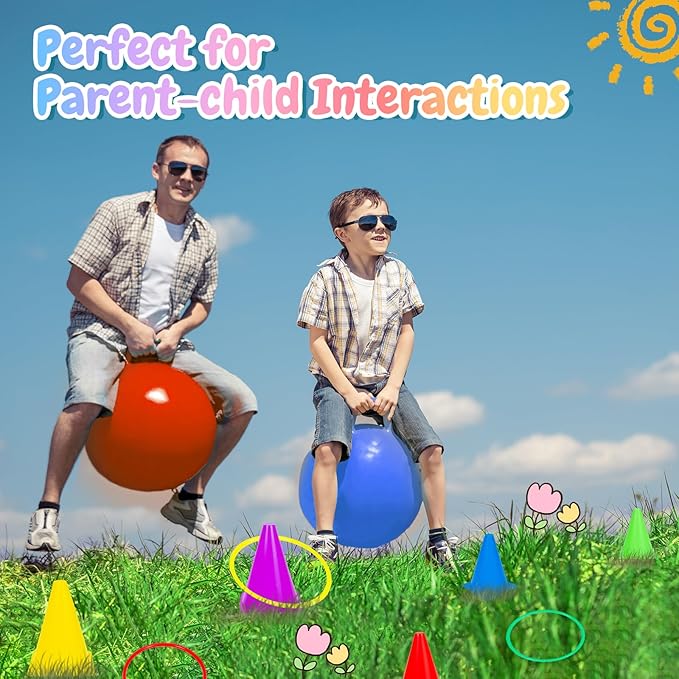 Carnival Outdoor Games Combo Set for Kids, Soft Plastic Cones Bean Bags Ring Toss Game, Activity Agility Set,Field Day Family Reunion Yard Lawn, Birthday Party Easter, Spring Fall Game