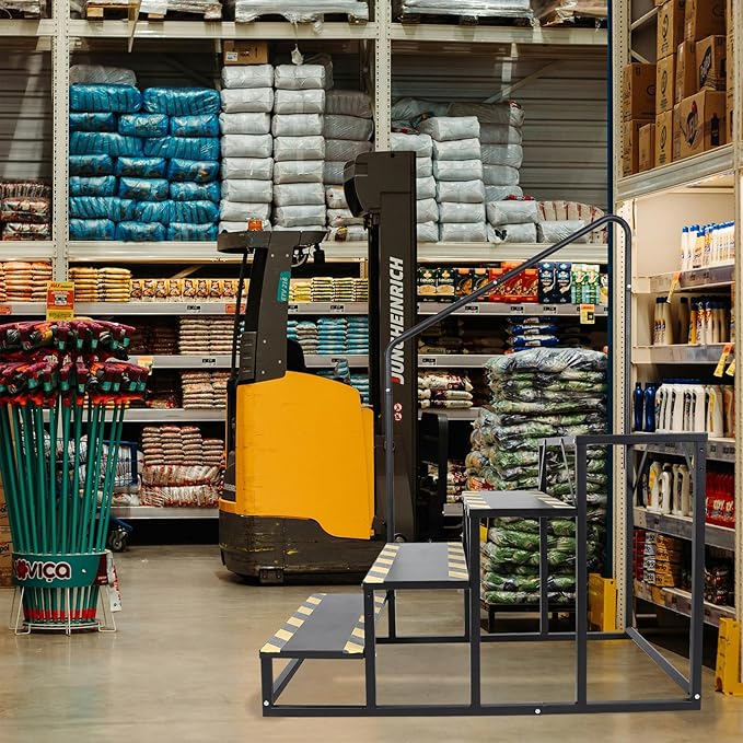 Assist Handrail for 4 RV Step Stairs,Hot Tub Steps with Handrail,Portable Step Ladder for Travel Trailer,Camper,Porch,Pet Stair,Outdoor Stairs with Non-Skid Tapes