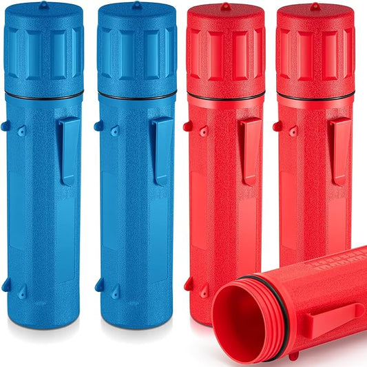 Zonon 4 Pcs Electrode Rod Storage Tube 14 Inch Airproof and Waterproof Welding Rod Holder for Canister(Red and Blue)