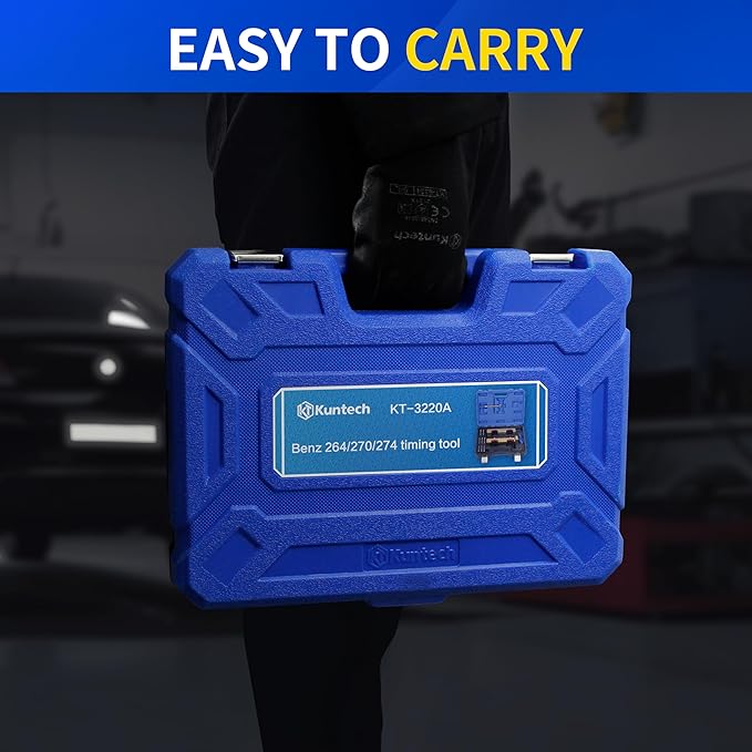 17PCS Engine Timing Tool Kit with Fuel Injector Remover Installer Tool, Compatible with Mercedes Benz M133 M264 M270 M274, Camshaft Locking Alignment Timing Tools Set