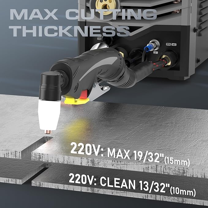 5 in 1 Plasma Cutter and Welder Combo, CUT/TIG/MIG/Flux MIG/MMA, 50A Plasma Cutter, 200A TIG and MIG, 180A STICK Welder, 110/220V Dual Voltage Multi-Functional Welder