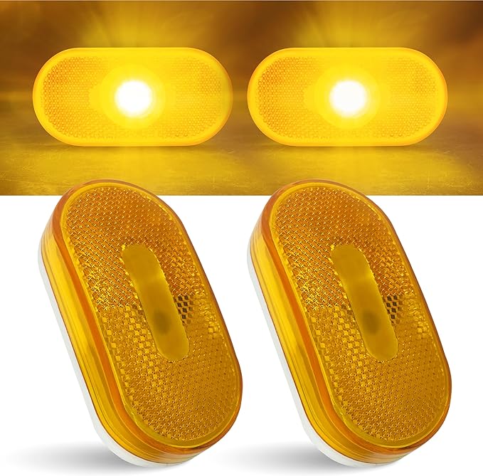 Command Electronics 12V Incandescent Surface Mount Clearance Light – Modern OEM RV, Truck, & Trailer Side Marker – Sealed Polycarbonate Lens – CSA Certified for the US and Canada – Amber – 2-Pack