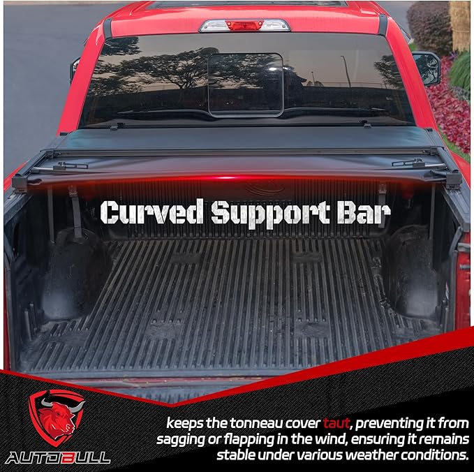 Soft Quad Fold tonneau Cover Compatible with 2007-2025 Chevy Silverado & GMC Sierra 1500/2007-2019 2500 3500HD 6.6ft Bed (78.9"), Not for CarbonPro Bed, Vinly Top Alloy Steel Structure