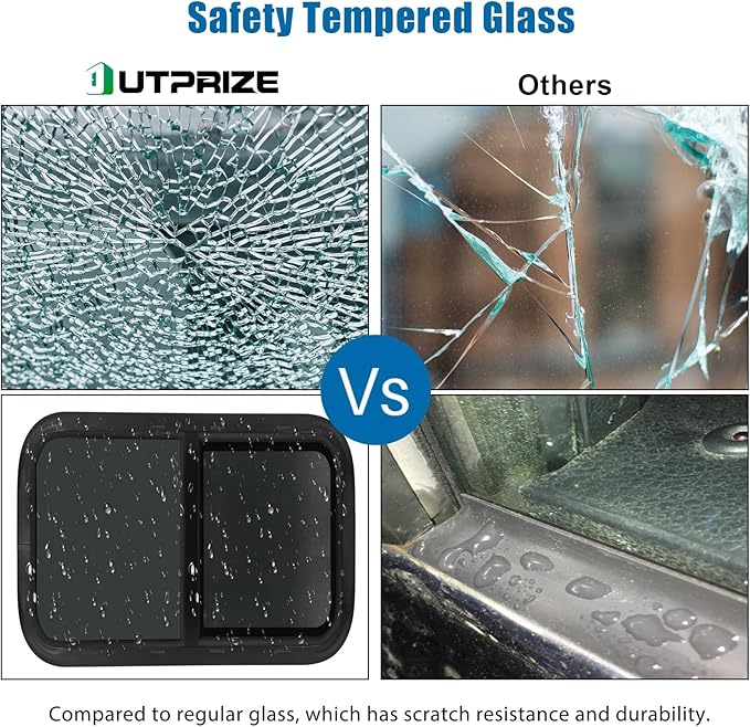 Horizontal RV Window, 30" W x 24" H Tinted Sliding RV Window with Net Screen and Trim Ring, Suitable for 15/16" or 1-3/8" and Slightly Thicker Up to 1/16" Walls, DOT Approved