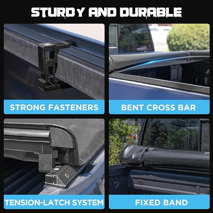 Truck Bed Tonneau Cover Compatible with Ford F150 F-150 2015-2025 5.5 ft Short Box, Soft Roll Up Style