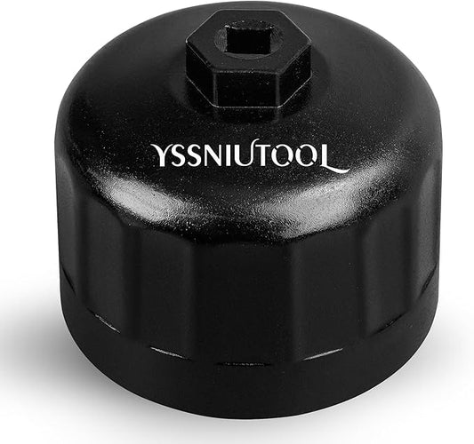 86.6mm 16 Flutes Oil Filter Wrench for Volvo and BMW With 86mm 16 Flutes Cartridge Style Oil Filter Housing Caps, Oil Filter Removal Tool For Changing Oil (black)