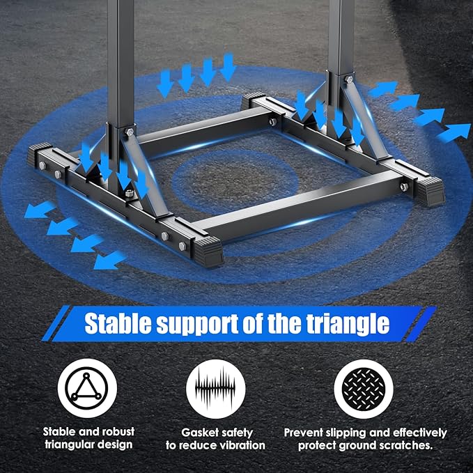 AFFLUENT Pull Up Bar Free Standing Power Tower Station - 330LBS Heavy Duty Adjustable Pullup Bar Stand for Home Gym, Multifunction Dip Station with 8-Level Height