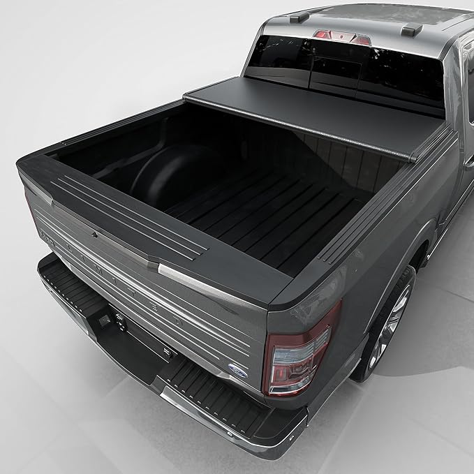 Tutel Low Profile Hard Shell Folding Truck Bed Tonneau Cover|Fits 2015-2026 Ford F-150 6.5' Bed (78") - TTLTMLPT017