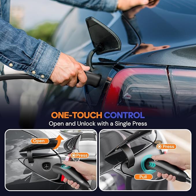 Level 2 Tesla Charger(Wireless WiFi APP), 240V, 32 Amp, NEMA 14-50 Plug, 25ft Cord - Portable/Home NACS Connector Electric Car(EV) Charger for Tesla - Compatible with Tesla Model X/Y/3/S