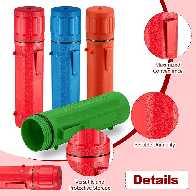 Zonon 4 Pcs Electrode Rod Storage Tube 14 Inch Airproof and Waterproof Welding Rod Holder for Canister(Red,Blue,Green Orange)