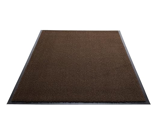 Guardian Platinum Series Indoor Wiper Floor Mat, Rubber with Nylon Carpet, 3'x10', Brown