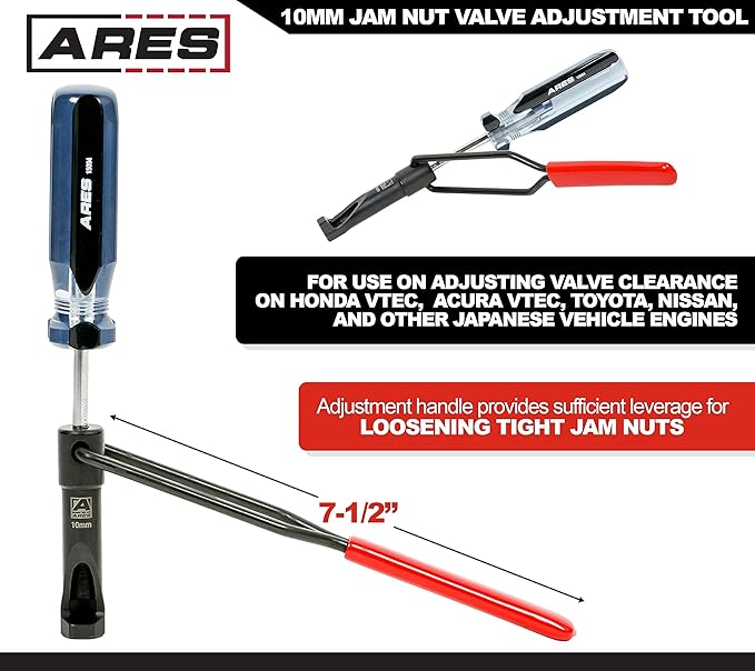 ARES 15094 – 10mm Jam Nut Valve Adjustment Tool – Easily Loosens Tight Jam Nuts with Window Cut Out for Positioning – for Honda, for Toyota, for Nissan, and Other Japanese Engines