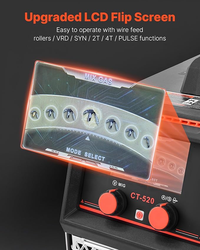 VEVOR 5-in-1 Plasma Cutter Welder Combo - CUT/TIG/Gas MIG/Flux MIG/MMA, 50A Non-Contact Plasma Cutting Machine & 200A Synergic Welder, 110V/220V Aluminum Pulse Mig Welder Compatible with Spool Gun