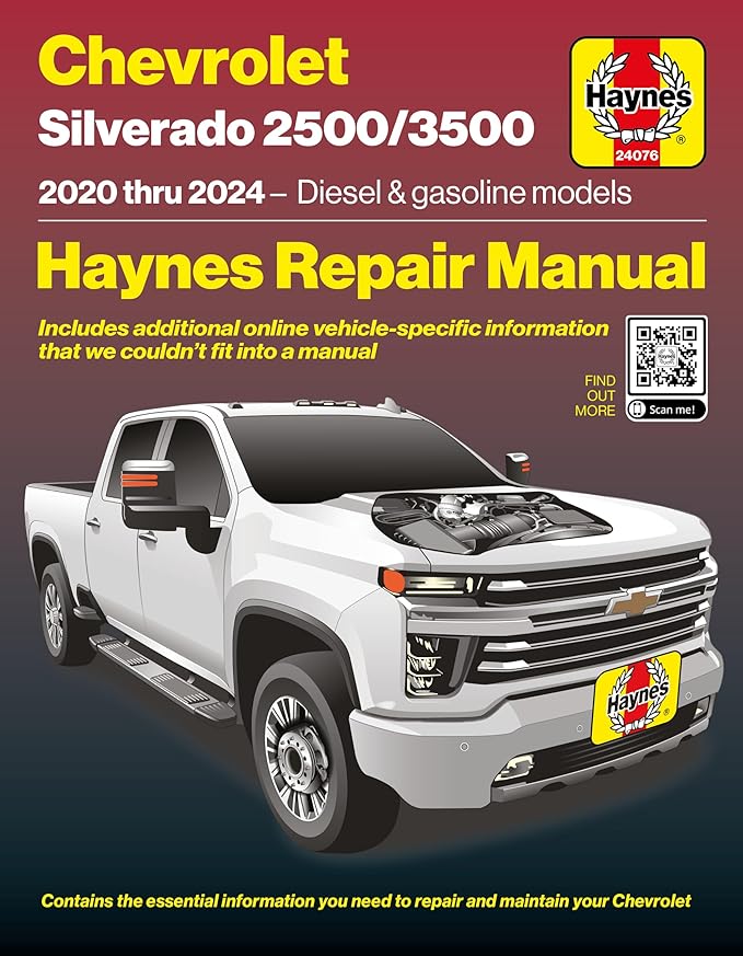 Haynes Compatible for The Chevrolet Silverado 2500/3500 (2020–2024) Repair Manual: Covers 6.6L L5P Diesel, 6.6L L8T Gas – Maintenance, Repairs, Troubleshooting & Wiring Diagrams