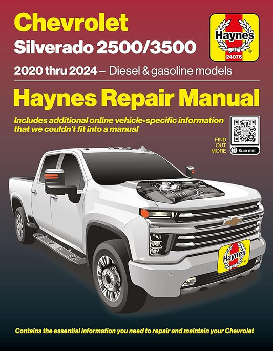Haynes Compatible for The Chevrolet Silverado 2500/3500 (2020–2024) Repair Manual: Covers 6.6L L5P Diesel, 6.6L L8T Gas – Maintenance, Repairs, Troubleshooting & Wiring Diagrams