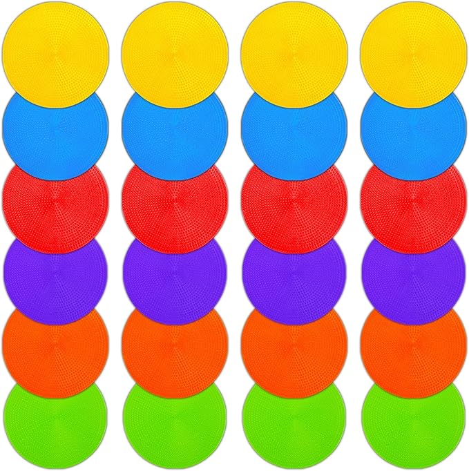 Poly Spot Markers 9 inch Non-Slip Rubber Agility Markers Flat Field Cones Floor Dots for Football, Soccer, Basketball Training Markers, School Activities, Exercise Drills, Social Distancing