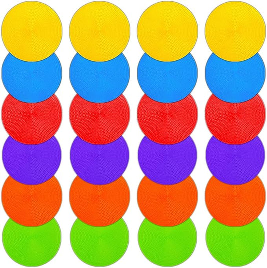Poly Spot Markers 9 inch Non-Slip Rubber Agility Markers Flat Field Cones Floor Dots for Football, Soccer, Basketball Training Markers, School Activities, Exercise Drills, Social Distancing