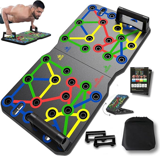 AERLANG 26.2" x 13.8" Extra Large Push Up Board, Portable 30-in-2 Workout Set for Push Up, Multi-functional Pushup Stands for Strength Training, Fat Burning Push Up Bar for Home Gym, Perfect Chest Workout Equipment for Men & Women