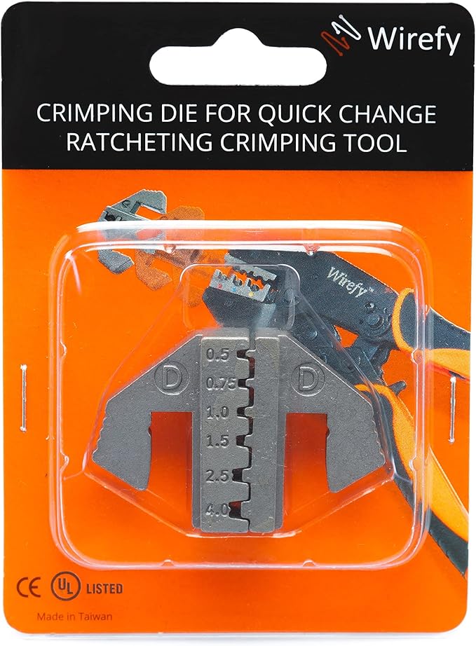 Wirefy Crimping Die for Ferrule Terminals 22-12 AWG | Interchangeable Quick-Change Die for Wirefy Crimping Tools | Professional Ferrule Crimping Accessory