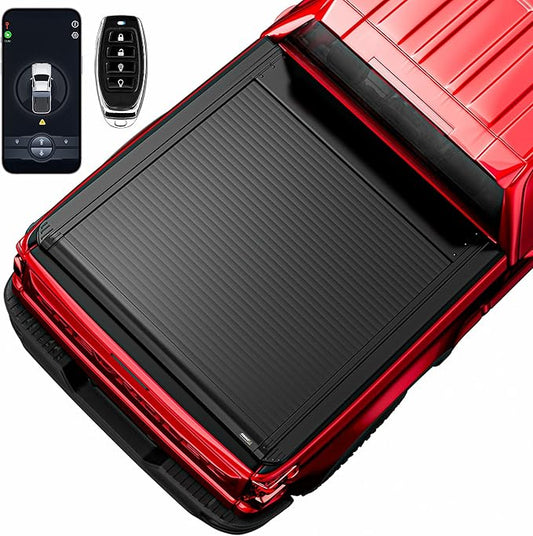 ONINE Electric Power Retractable Truck Bed Tonneau Cover Custom fit 2019-2026 Chevy Silverado/GMC Sierra 1500 5.8ft Bed (69.9”), Aluminum Matte Black, Compatible with Crossbar and Cargo Racks