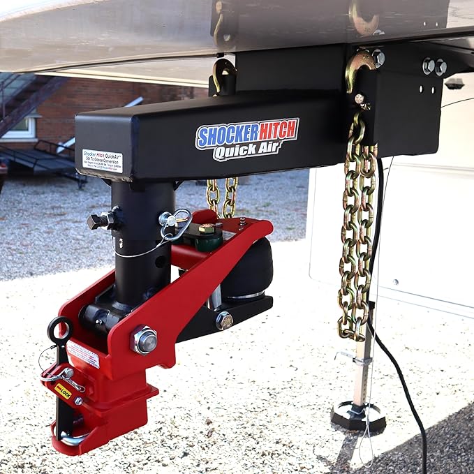 Shocker Quick Air® 5th Wheel to Gooseneck Air Hitch & Shift Lock Coupler Conversion Kit, Fits Lippert Turning Point - 24,000 lbs GTW
