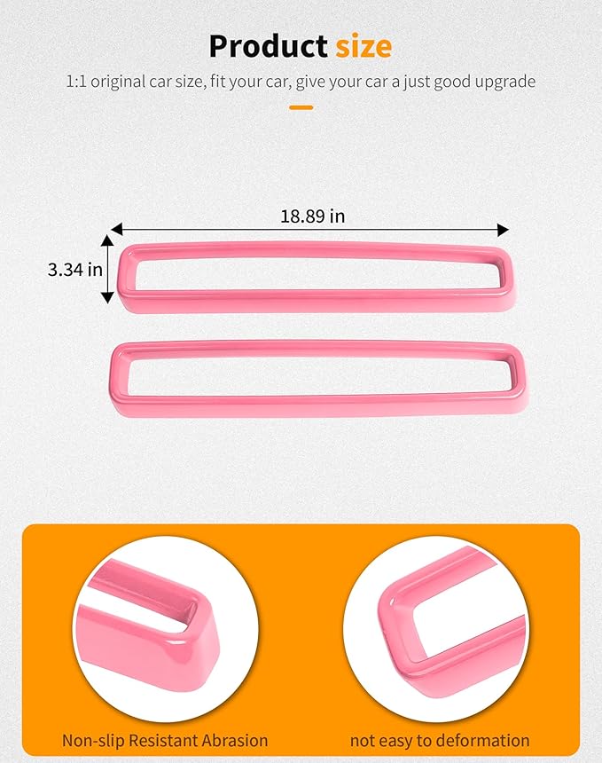 Hoolcar Front Grille Radiator Grille Insert Cover Grillwork Trim Compatible with Dodge Challenger 2015-2024, Exterior Accessories, Pink, 2pcs