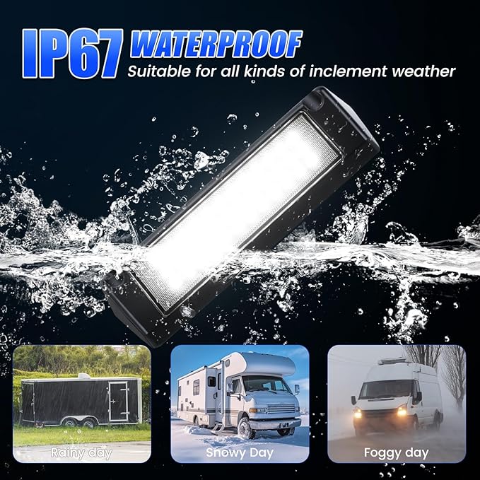 ‌SUPAREE RV Outdoor Lights 12V Exterior Light for Camper, Waterproof LED Porch Light 9" 32W 2000LM 6000K, Outside Lights for RV Trailer Truck Boat
