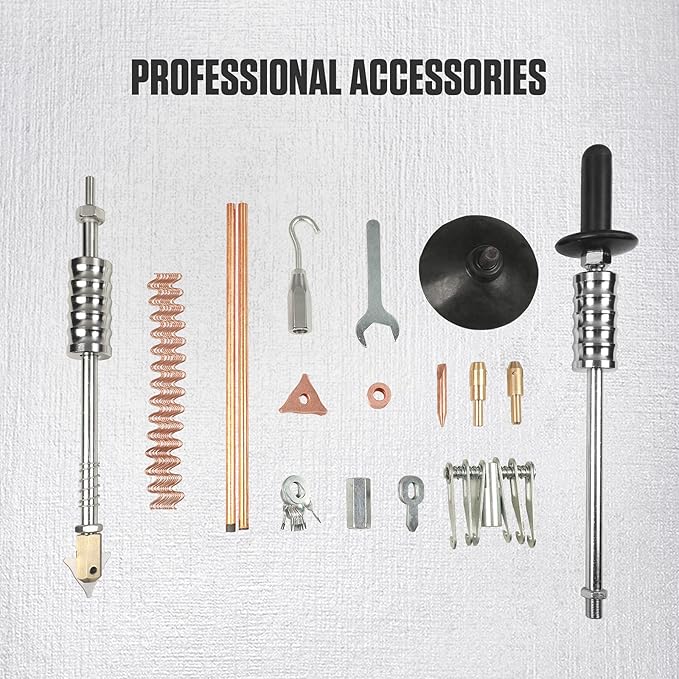 PLAYOCCAR Stud Welder Dent Repair Kit 110V, 3500A Spot Welder Dent Puller, 3KW Car Body Stud Welding Machine Multispot Bonnet Door Repair Tool Kit (3000, Watts)