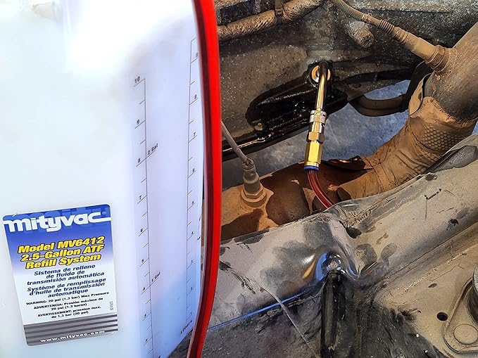 Mityvac MV6412 ATF Pneumatic Refill System; Air Operated, Services Sealed Automatic Transmissions with up to 2.5 Gallons of Fluid; Includes Quick-Change Style Accessory Connections