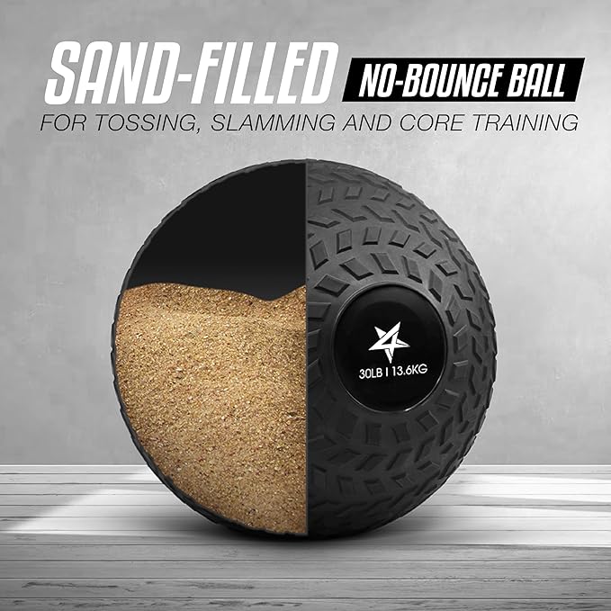 Yes4All Slam Balls, 10-40lb Weighted Ball Weight, Durable PVC Sand Filled Workout Dynamic Slam Ball for Core Strengthen