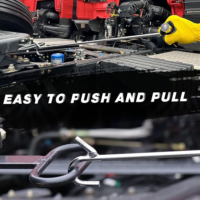 Heavy Duty 5th Wheel Pin Puller, 2 Pack 32" Solid Steel Chrome Plated Fifth Wheel Puller Hook