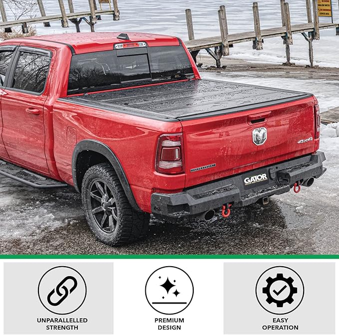 Gator FX Hard Quad-Fold Truck Bed Tonneau Cover | 8828227 | Fits 2019 - 2025 Dodge Ram 1500 w/o RamBox, Does Not Fit w/ Multi-Function (Split) Tailgate 5' 7" Bed (67.4")