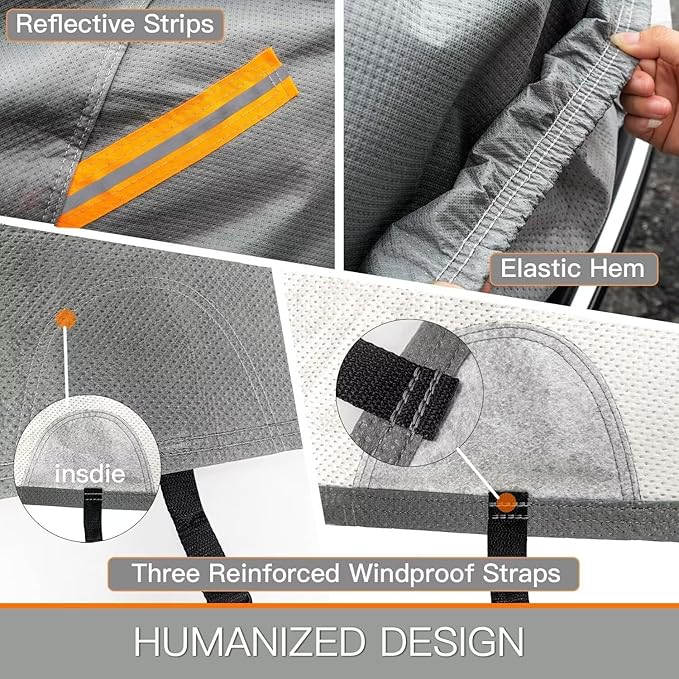 Kayme Heavy Duty Car Cover Custom Fit Ford Torino Waterproof All Weather for Automobiles, Full Exterior Covers Sun Rain UV Protection.（Deliver About 3-10 Days）