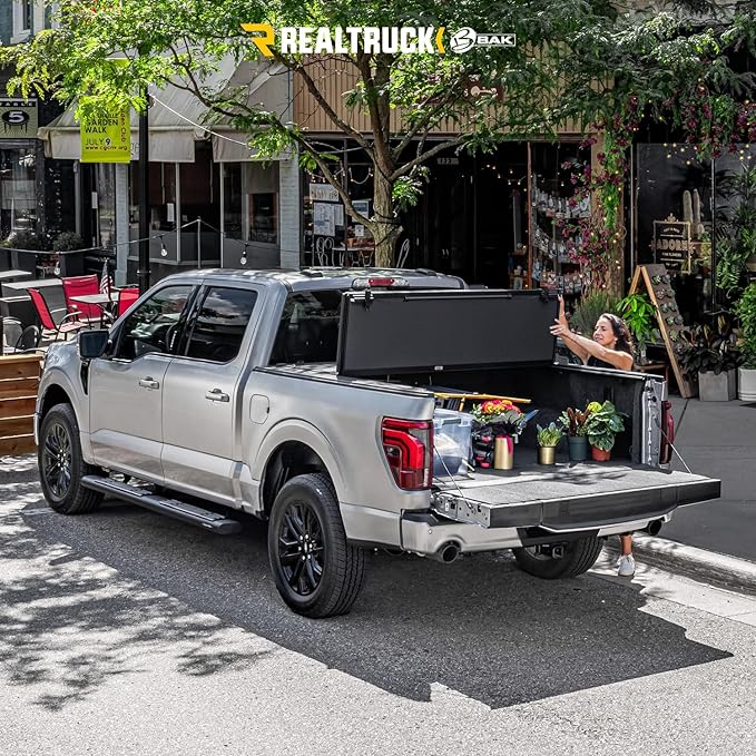 RealTruck BAK BAKFlip MX4 Hard Folding Truck Bed Tonneau Cover | 448227RB | Fits 2019-2026 Ram 1500 (New Body Style) w/RamBox w/or w/o Multifunction TG 5' 7" Bed (66.75")