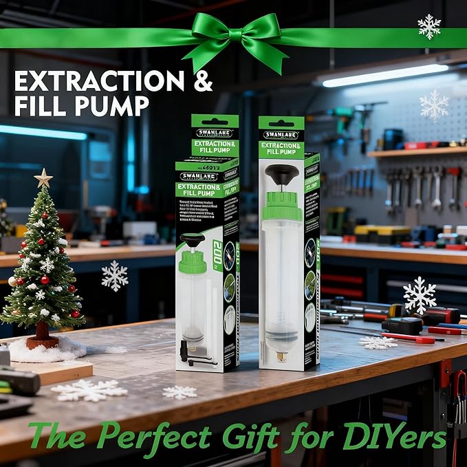 SWANLAKE 200cc Fluid Extractor, Extraction&Fill Pump,Fluid Syringe Pump Manual Suction Vacuum Fuel Car Transfer