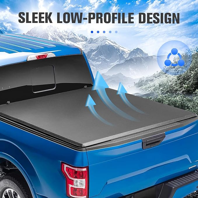 8Ft Soft Roll Up Truck Bed Tonneau Cover for 99-06 Chevy Silverado/GMC Sierra 1500 2500 HD, 01-06 Silverado Sierra 3500, 2007 Classic Body, 8 Ft (96") Bed Fleetside, Waterproof and Easy Installation