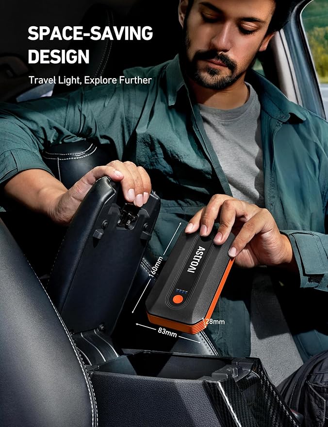 AstroAI B8 3000A Car Battery Jump Starter, 12V Jump Starter Battery Pack (up to 9.0L Gasoline and 7.0L Diesel Engine), Portable Jump Box with 3 Modes Flashlight and Jumper Cable
