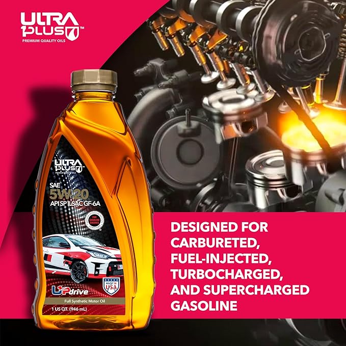 ULTRA 1PLUS SAE 5W-20 Full Synthetic Motor Oil API SP ILSAC GF-6A - 5W20 motor oil, 5 QTS Jug