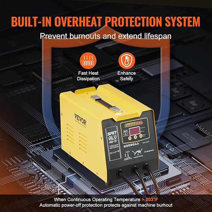 VEVOR Spot Welder Dent Puller, 300W Stud Welder Dent Repair Kit with Heat Gun, Auto/Manual Welding Mode, 110V Auto Body Spot Welding Dent Repair Machine for Aluminum Car Body Panels Repair