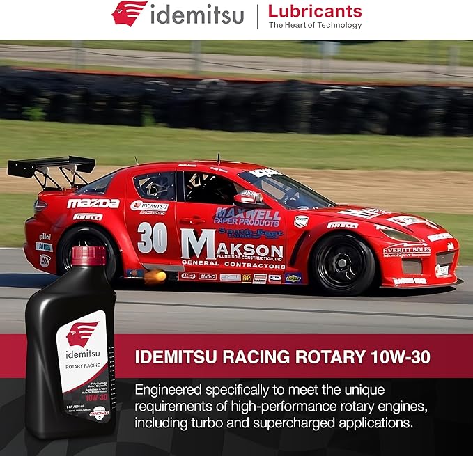 Idemitsu Full Synthetic 10W-30 Rotary Racing Engine Oil – 1 Quart, Case of 12 | High-Performance Lubricant for Turbocharged & Supercharged Rotary Engines