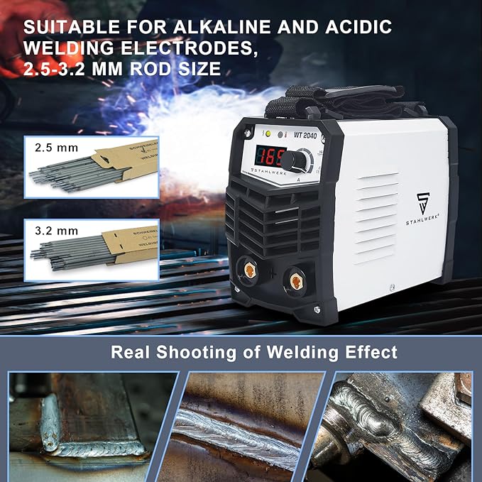 ARC Welder 165A Inverter MMA Welder Machine 110/220V IGBT Digital Display Hot Start Portable Stick Welding Machine with Electrode Holder, Earth Clamp and Cable Adapter
