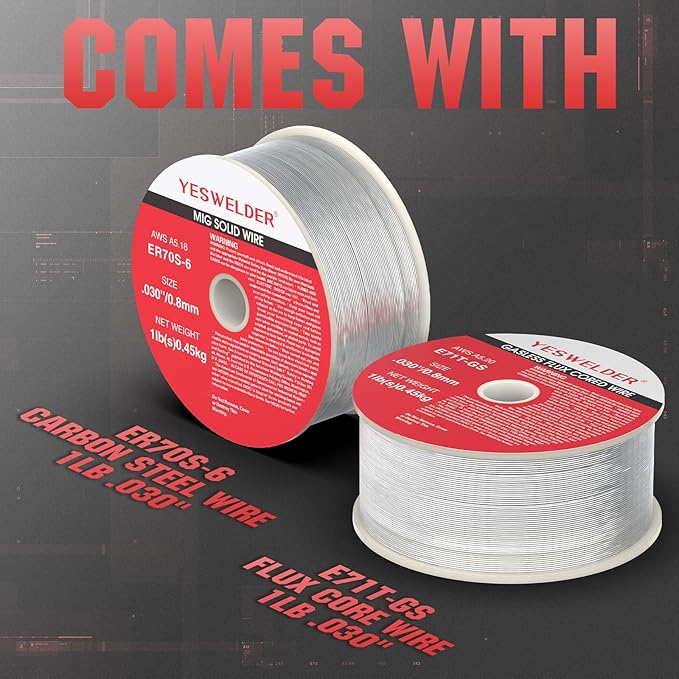 YESWELDER MIG-140DS PRO MIG Welder, 140Amp 110/220V Dual Voltage, 4 in 1 Gas MIG/Flux Core MIG/Lift TIG/Stick Multiprocess MIG Welding Machine