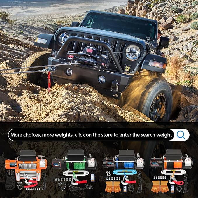 18000LBS Electric Winch, 18000lbs 12V Winch Steel Cable Winch, 18000LBS Winch ATV UTV Truck Winch, with Wireless and Hand Remote Controller, Control Box Assembly,4 Way Roller Fairlead,Hook