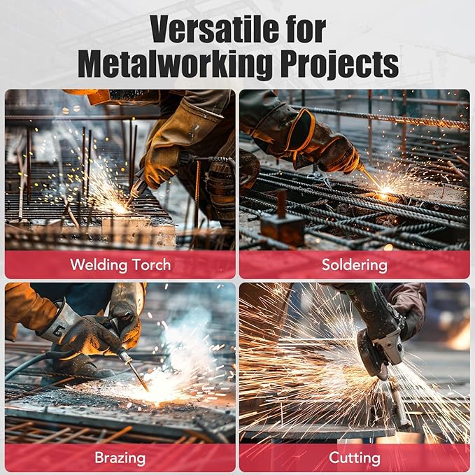 Oxygen Acetylene Twin Welding Hose 1/4" × 25FT - 300 PSI Red & Green Torch Hose with 9/16"-18 B Fittings Grade R for Gas Welding Cutting & Brazing