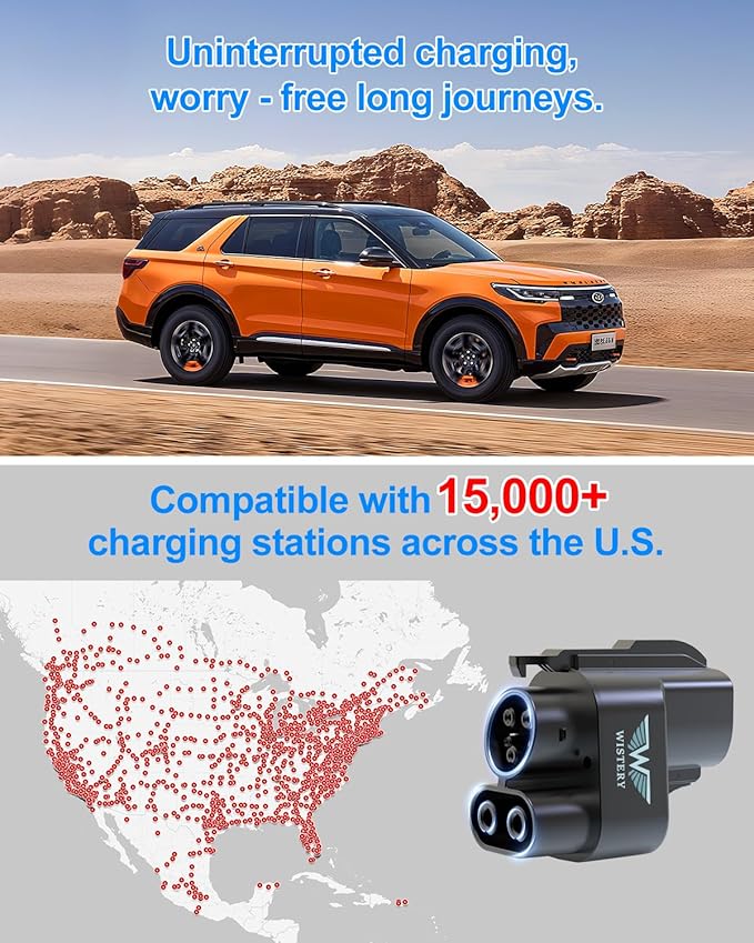 2025 Upgraded NACS to CCS Adapter [Max 500A 1000V],Tesla Supercharger to CCS1 Charger Adapter,Fast Charge Tesla Supercharger Adapter Compatible withFord,Rivian,GM,Volvo and Polestar