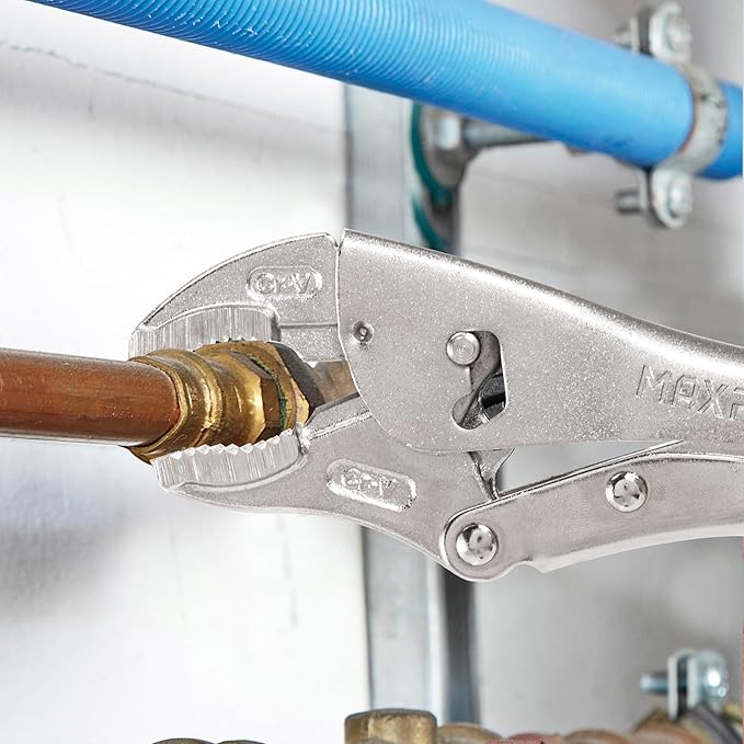 MAXPOWER 10-inch Locking Pliers, Curved Locking pliers with Two-position Opening Adjustment, Max Jaw Opening 2.6"