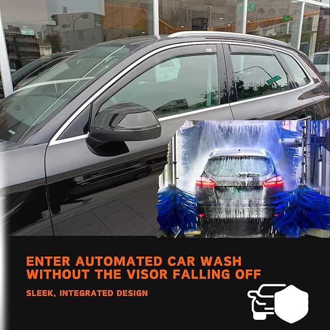 in-Channel Car Window Rain Guard Compatible with VW Touran fit:2010-2015 4pcs, Taiwan Made Precise & Transparent Car Wind Deflectors No Water Leakage Visors