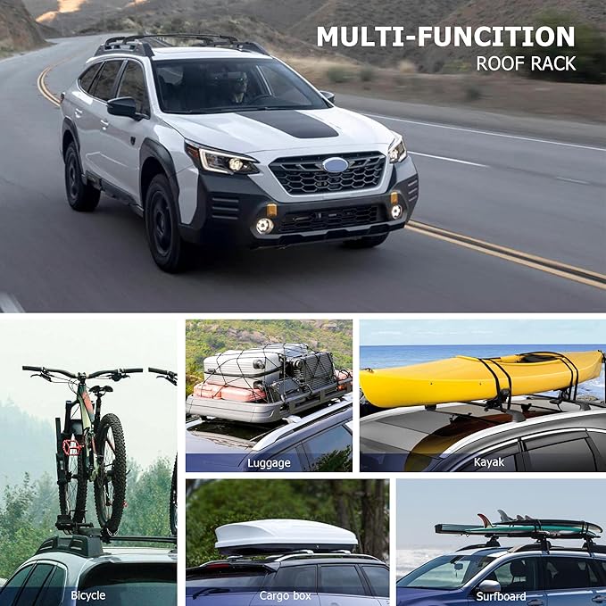 300Lbs Lockable Roof Rack Crossbars for 2022-2024 Forester Wilderness, Heavy Duty Aluminum Anti-Corrosion Cross Bar Fit Luggage Luggage Kayaks Bicycles Snowboard